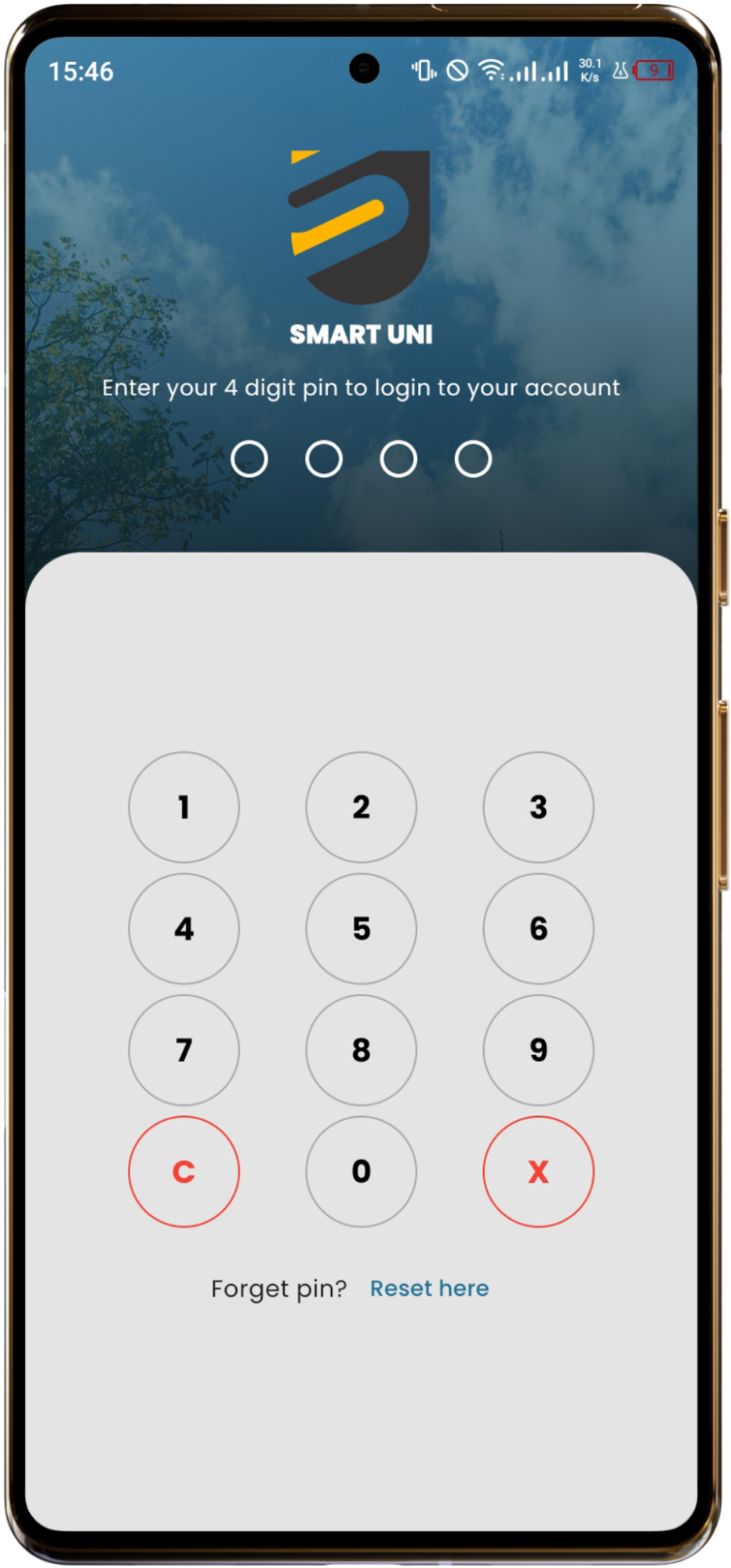 Enter PIN Screen