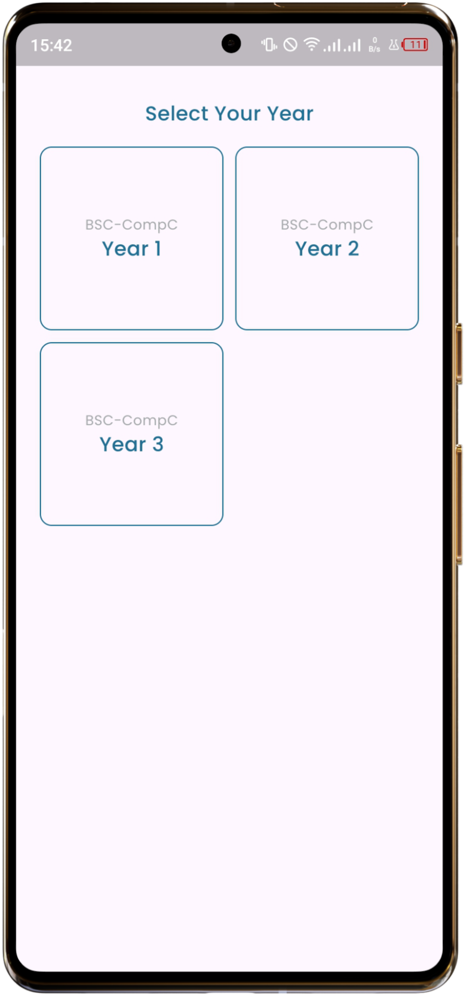 Year Selection Screen